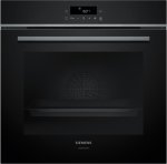 Siemens Veggofn m. gufu iQ300, sv./stál