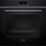 Siemens Veggofn m. gufu iQ300, sv./stál